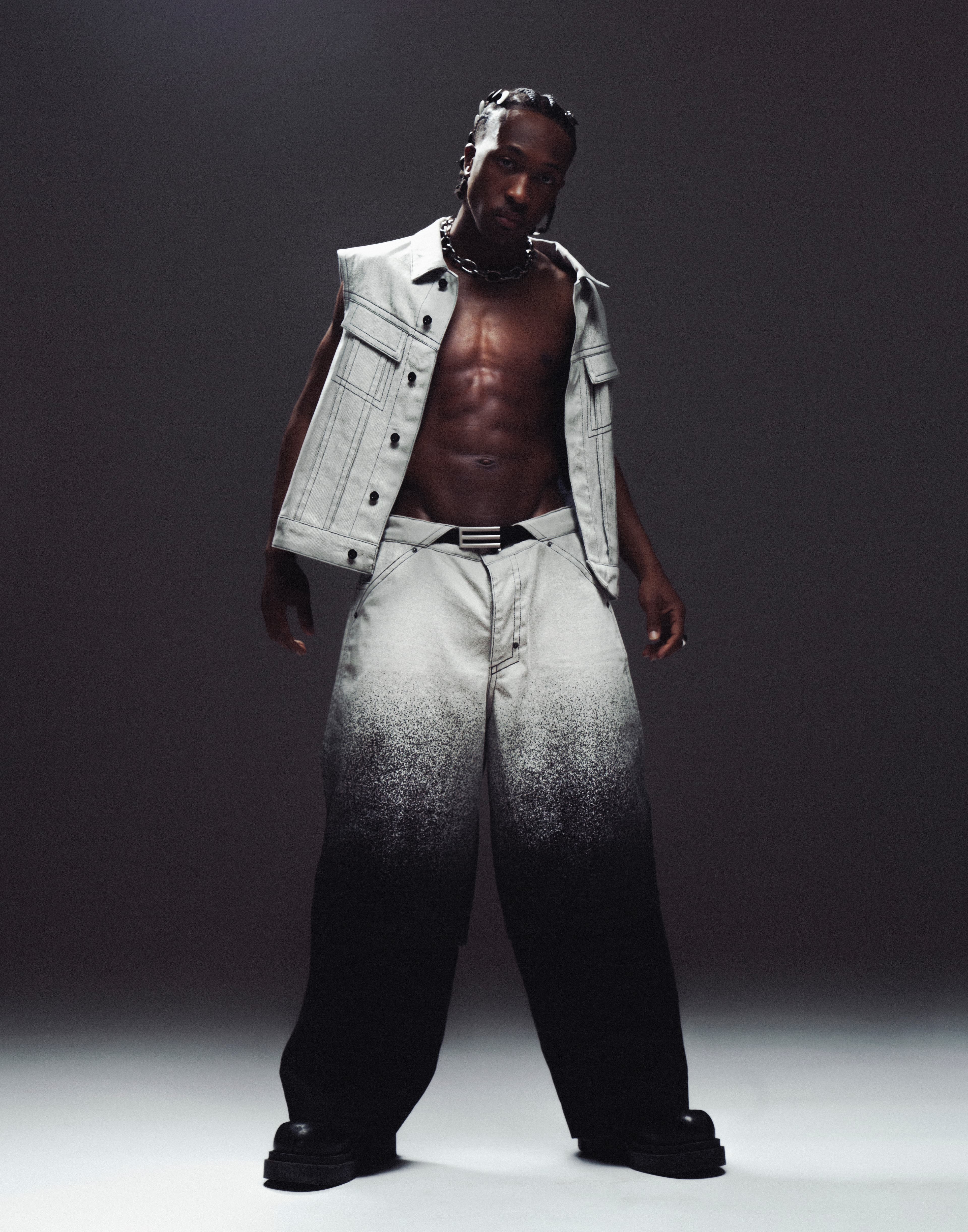 Grey studio full-body stance